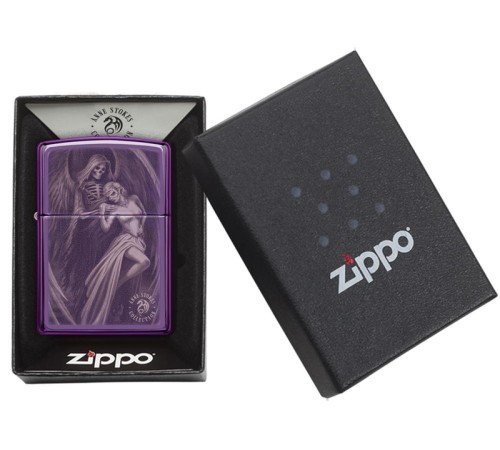 Зажигалка ZIPPO Anne Stokes с покрытием Abyss™, латунь/сталь, сиреневая, глянцевая, 38x13x57 мм