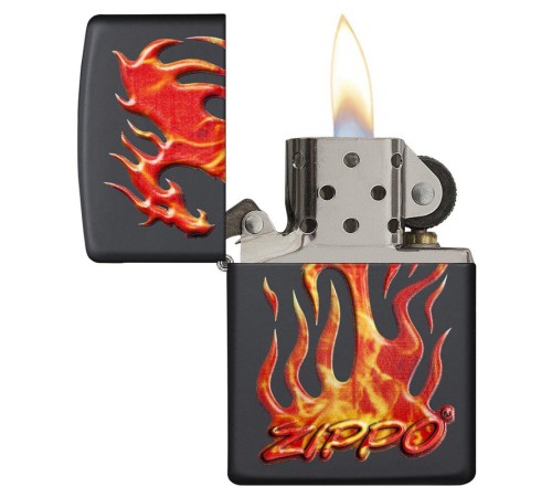 Зажигалка ZIPPO Classic с покрытием Black Matte, латунь/сталь, чёрная, матовая, 38x13x57 мм