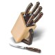 Набор из 6 кованых кухонных приборов VICTORINOX: 5 ножей и вилка, в подставке из бука