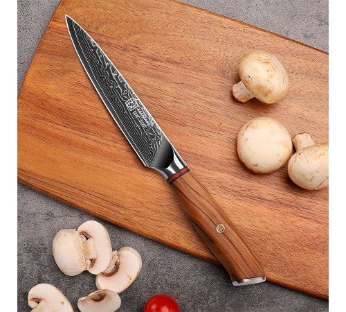Нож универсальный из дамасской стали Keemake 5 Inch Utility Knife Phoenix, бежевый