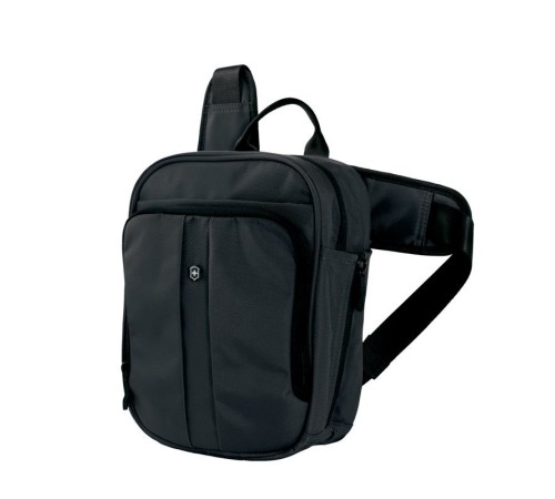Сумка VICTORINOX Deluxe Travel Companion, с наплечными ремнями, чёрная, нейлон 800D, 21x10x27 см, 6л