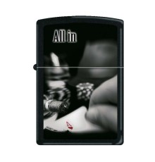 Зажигалка ZIPPO All In с покрытием Black Matte, латунь/сталь, чёрная, матовая, 38x13x57 мм