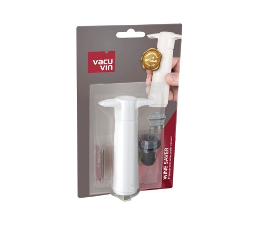 Вакуумный насос для вина Vacu Vin Wine Saver White + пробка