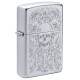 Зажигалка ZIPPO Skull Design с покрытием Satin Chrome, латунь/сталь, серебристая, 38x13x57 мм