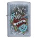 Зажигалка ZIPPO Vintage Tattoo с покрытием Street Chrome™, латунь/сталь, серебристая, 38x13x57 мм