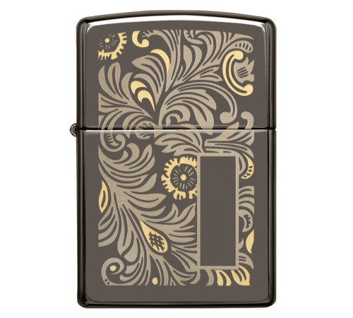 Зажигалка ZIPPO Classic с покрытием Black Ice®, латунь/сталь, чёрная, глянцевая, 36х12х56 мм