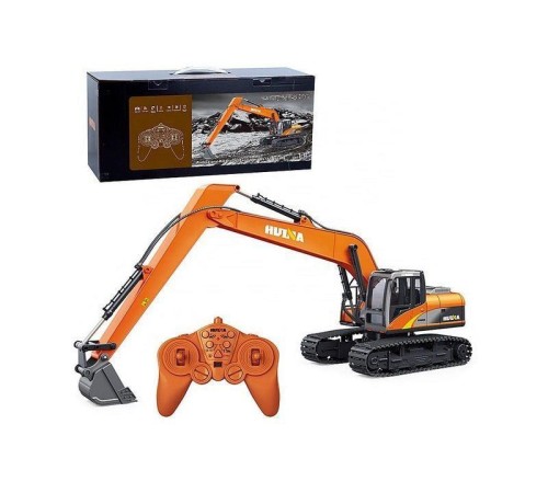 Радиоуправляемый экскаватор HUI NA TOYS, длиннорукий, оранжевый 2.4G 15CH 1/14 RTR
