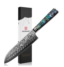 Нож сантоку из дамасской стали Keemake 7 Inch Santoku Knife, разноцветный