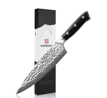 Нож шеф-повара из дамасской стали Keemake 8 Inch Chef Knife, черный