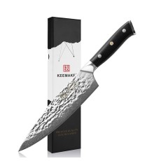 Нож шеф-повара из дамасской стали Keemake 8 Inch Chef Knife, черный