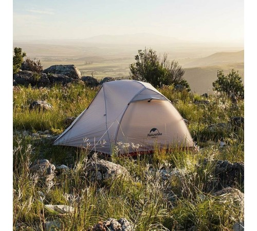 Палатка  Naturehike Star-river 2 NH17T012-T двухместная сверхлегкая с ковриком, серо-черная, 6927595716489