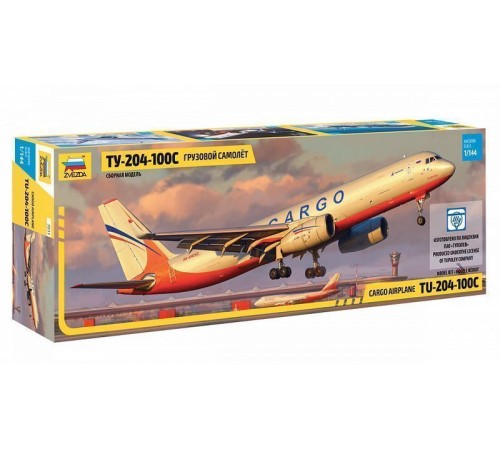 Сборная модель ZVEZDA Грузовой самолет нового поколения Ту-204-100С, 1/144
