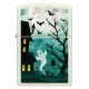 Зажигалка ZIPPO Spooky Design с покрытием Glow In The Dark Green, латунь/сталь, белая, 38x13x57 мм