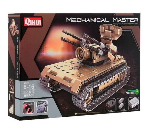 Р/У конструктор Qihui Mechanical Master Зенитный танк (457 деталей)