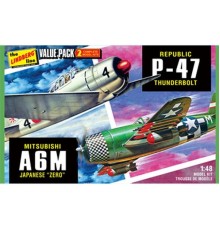 Склеиваемая модель Hawk Lindberg 1/48 2 pack WWII Adversaries (P-47 Thunderbolt &