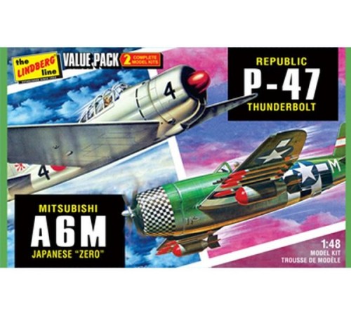 Склеиваемая модель Hawk Lindberg 1/48 2 pack WWII Adversaries (P-47 Thunderbolt &