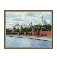 Картина мозаикой с нанесенной рамкой 40х50 МОСКВА. КРЕМЛЬ (30 цветов)