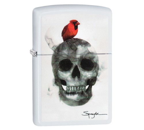 Зажигалка ZIPPO Spazuk с покрытием White Matte, латунь/сталь, белая, матовая, 38x13x57 мм