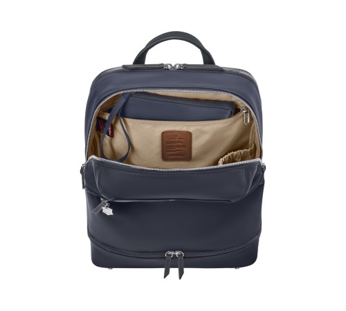 Рюкзак VICTORINOX Victoria Signature Deluxe Backpack, синий, нейлон/кожа, 32x18x39 см