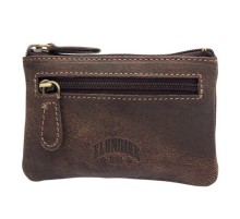 Ключница KLONDIKE «Luke», натуральная кожа в темно-коричневом цвете, 11 х 7,5 см