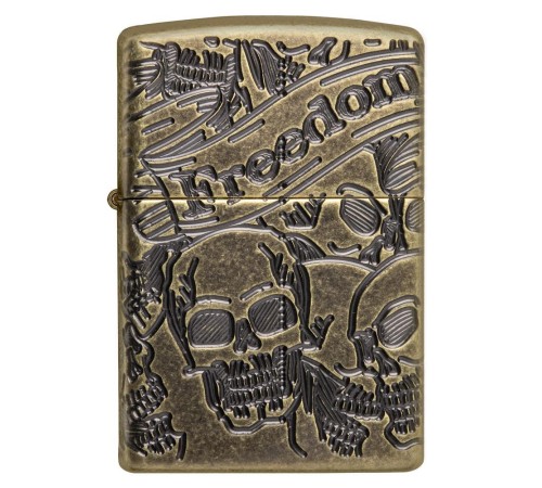 Зажигалка ZIPPO Armor™ с покрытием Antique Brass, латунь/сталь, медная, матовая, 38x13x57 мм