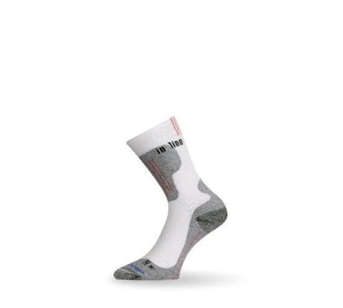 Носки Lasting ILB 001, coolmax+nylon, белый с серыми вставками, размер XL , ILB001-XL