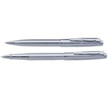 Набор  Pierre Cardin PEN&PEN: ручка шариковая + роллер. Цвет - серебристый. Упаковка Е.