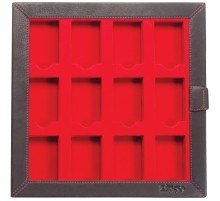 Кейс коллекционера для 12 зажигалок ZIPPO, чёрный, натуральная кожа, 24,5x3x24,5 см