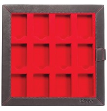 Кейс коллекционера для 12 зажигалок ZIPPO, чёрный, натуральная кожа, 24,5x3x24,5 см