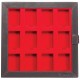 Кейс коллекционера для 12 зажигалок ZIPPO, чёрный, натуральная кожа, 24,5x3x24,5 см