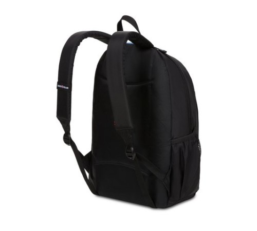 Рюкзак SWISSGEAR, чёрный/голубой, полиэстер 420D, 32х14х45 см, 20 л