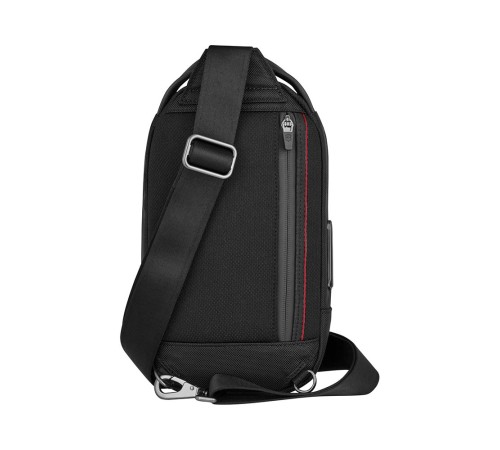 Рюкзак на одно плечо VICTORINOX Architecture Urban2 Sling Bag, черный, полиэстер/кожа, 17x8x28 см, 2 л