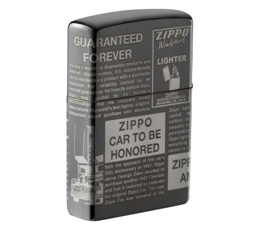 Зажигалка ZIPPO Classic с покрытием Black Ice®, латунь/сталь, чёрная, глянцевая, 38x13x57 мм
