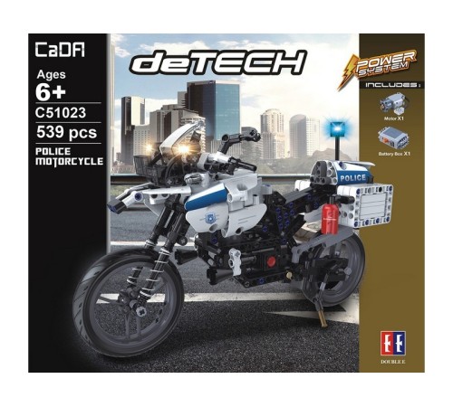 Конструктор CADA deTech полицейский мотоцикл (539 деталей)