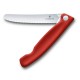 Нож для овощей VICTORINOX SwissClassic, складной, лезвие 11 см с волнистой заточкой, красный
