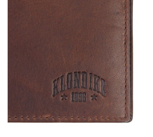 Бумажник KLONDIKE Dawson, натуральная кожа в коричневом цвете, 12,5 х 2,5 х 9,5 см