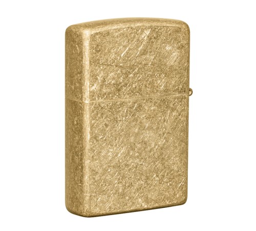 Зажигалка ZIPPO Classic с покрытием Tumbled Brass, латунь/сталь, золотистая, матовая, 38x13x57 мм