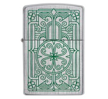 Зажигалка ZIPPO Luck Design с покрытием Brushed Chrome, латунь/сталь, серебристая, 38x13x57 мм