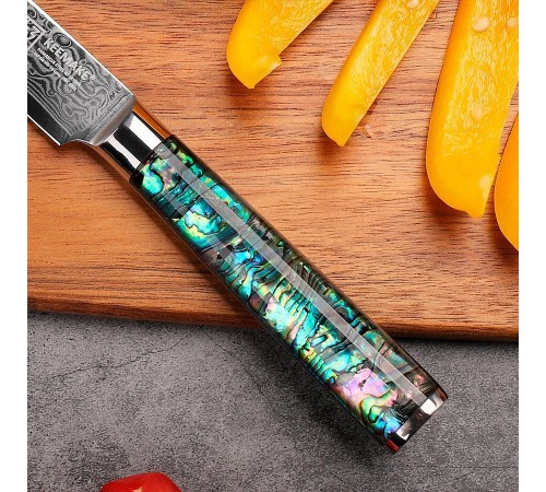 Нож универсальный из дамасской стали Keemake 5 Inch Utility Knife, разноцветный
