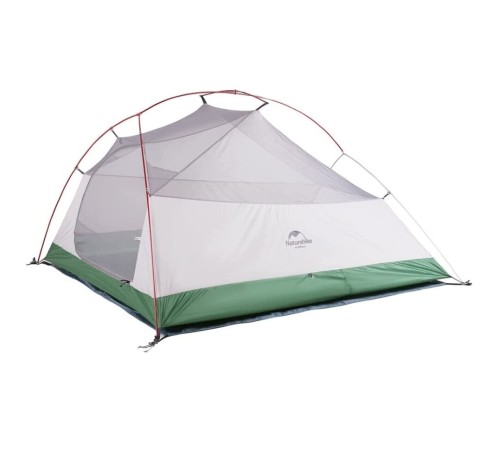 Палатка Naturehike Cloud Up 3 210T NH18T030-T трехместная с ковриком, зеленый, 6927595730621