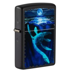 Зажигалка ZIPPO Lock Ness с покрытием Black Light, латунь/сталь, черная, матовая 38x13x57 мм