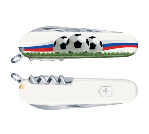 Нож перочинный VICTORINOX Spartan Футбольное поле, 91 мм, 12 функций, белый