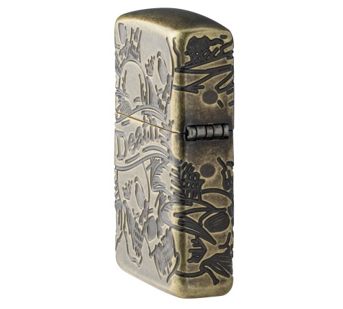 Зажигалка ZIPPO Armor™ с покрытием Antique Brass, латунь/сталь, медная, матовая, 38x13x57 мм