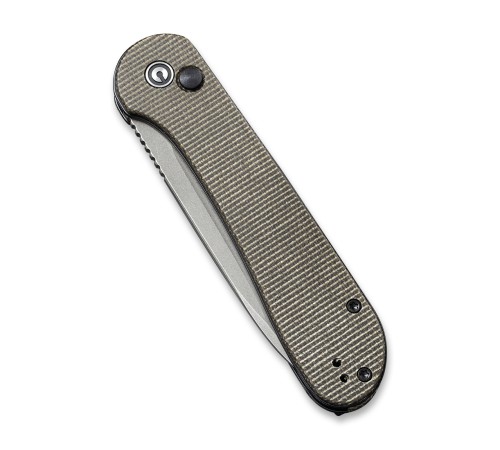 Складной нож CIVIVI Button Lock Elementum 14C28N Steel Gray Stonewashed Handle G10 Gray Stonewashed