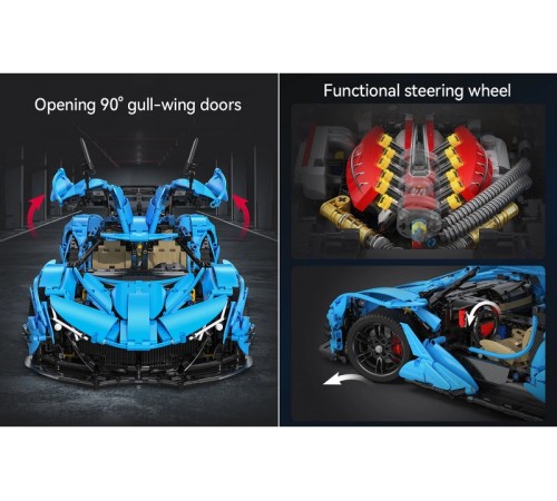 Конструктор CaDA MASTER спорткар V12 Hypercar 1/8 (3865 деталей)