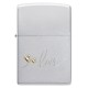 Зажигалка ZIPPO Love Design с покрытием Satin Chrome, латунь/сталь, серебристая, 38x13x57 мм
