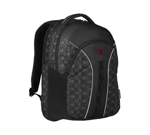 Рюкзак WENGER Sun 16'', черный со светоотражающим принтом, полиэстер, 35x27x47 см, 27 л