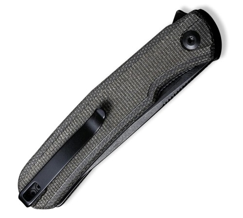 Складной нож SENCUT Scitus D2 Steel Black Stonewashed Handle Dark Green Canvas Micarta