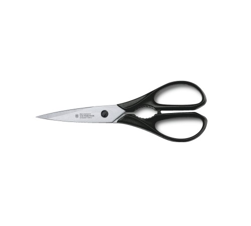 Набор из 6 кованых кухонных приборов VICTORINOX: 5 ножей и ножницы, в антрацитовой подставке из бука