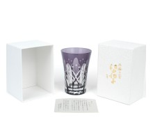 Стакан TAJIMA GLASS с узором Тама Ярай , 240 мл, фиолетовый, 1 шт